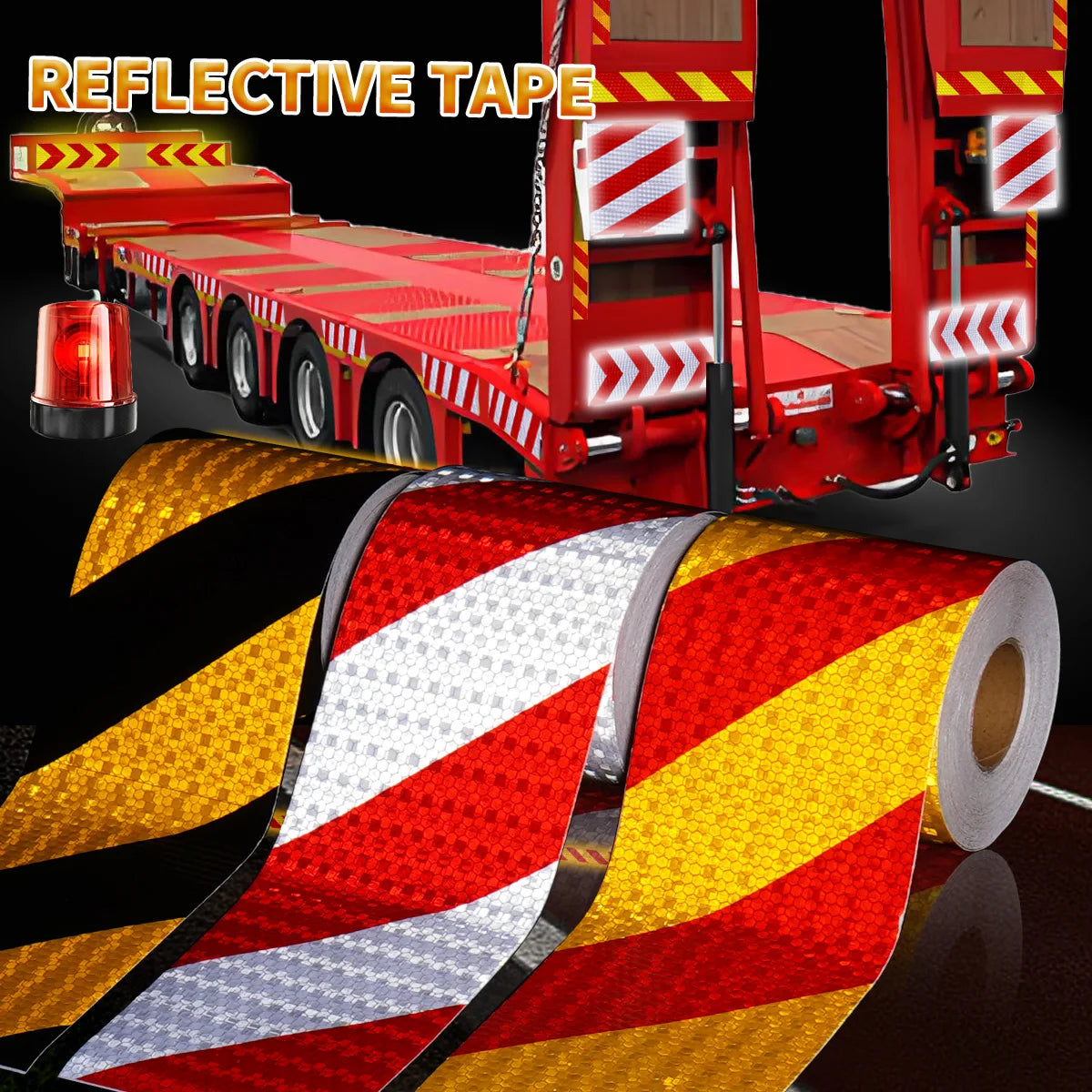 Car Bumper Reflective Stickers Reflective Warning Strip Tape Secure Reflector Stickers Decals Safety Warning Tape