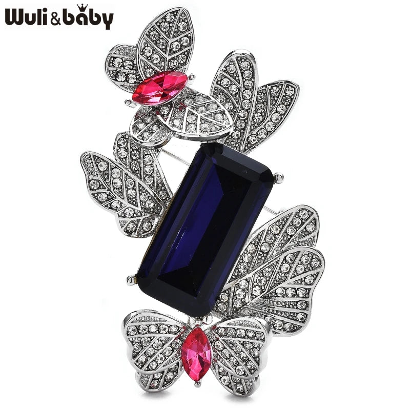 Wuli&baby Designer Butterfly Flower Brooches For Women Lady Elegant Insects Geometric Office Party Brooch Pins Gifts