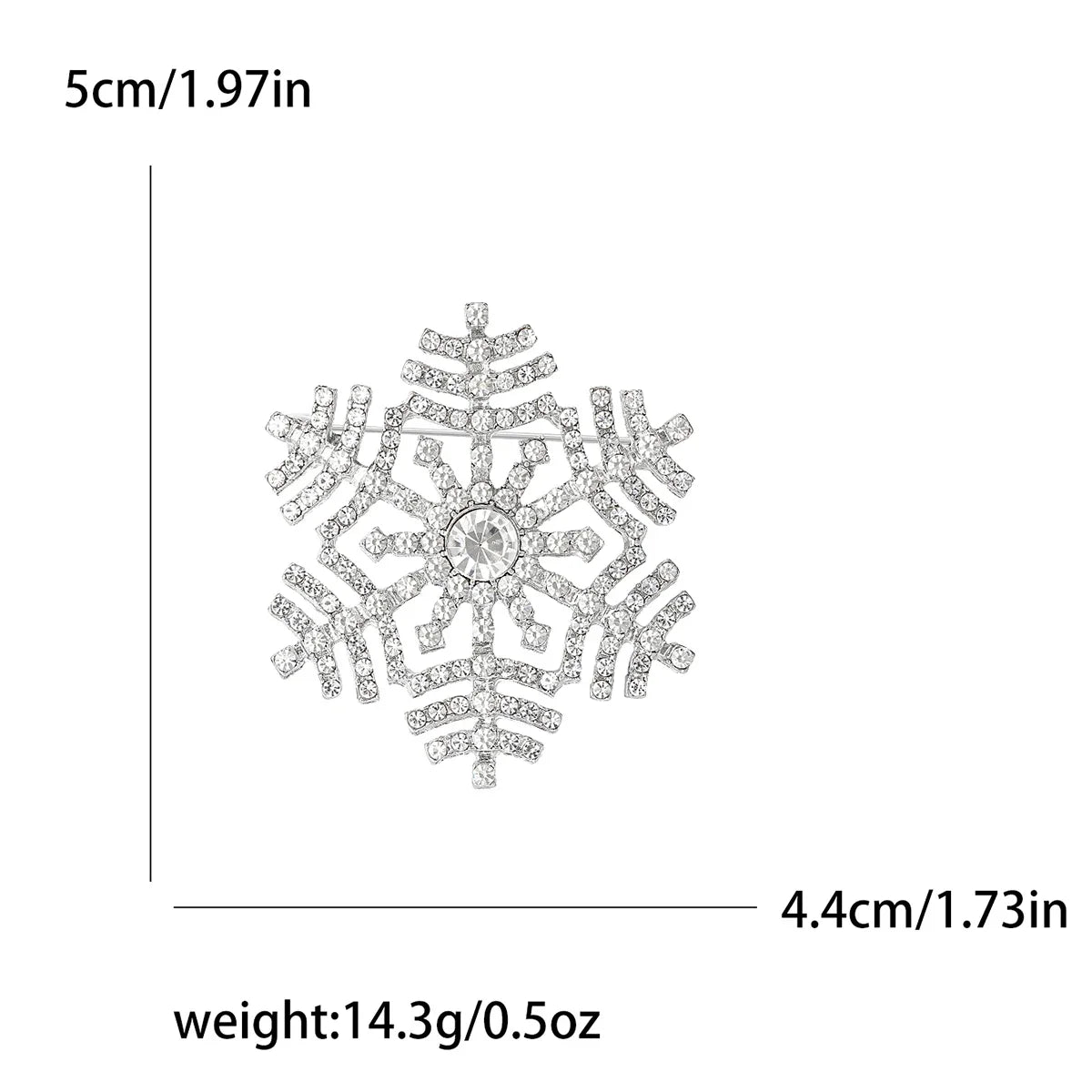 Christmas Rhinestone Snowflake Brooch for Women Unisex Pearl Ice Crystal Pin Event Party Backpack Decoration Clothes Accessories