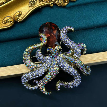 Women Men Medieval Palace Style Classic Heavy Industry Rhinestone Brooches Badges Retro Baroque Rabbit Duck Crystal Unisex Pins