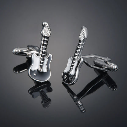 Copper material, plating, entertainment, hobbies, cufflinks, musical notes, chromatics, piano, guitar, French shirt, acce