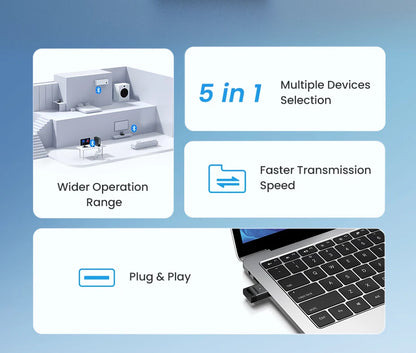 UGREEN USB Bluetooth for PC Bluetooth 5.4 for Bluetooth Keyboard/Mouse/Speakers