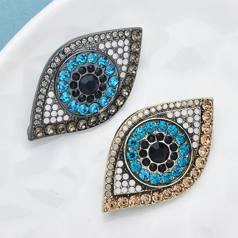 Wuli&baby Charming Eye Brooches Pins For Women Unisex 2-color Sparkling Rhinestone Eye Party Office Brooch Pin Gifts