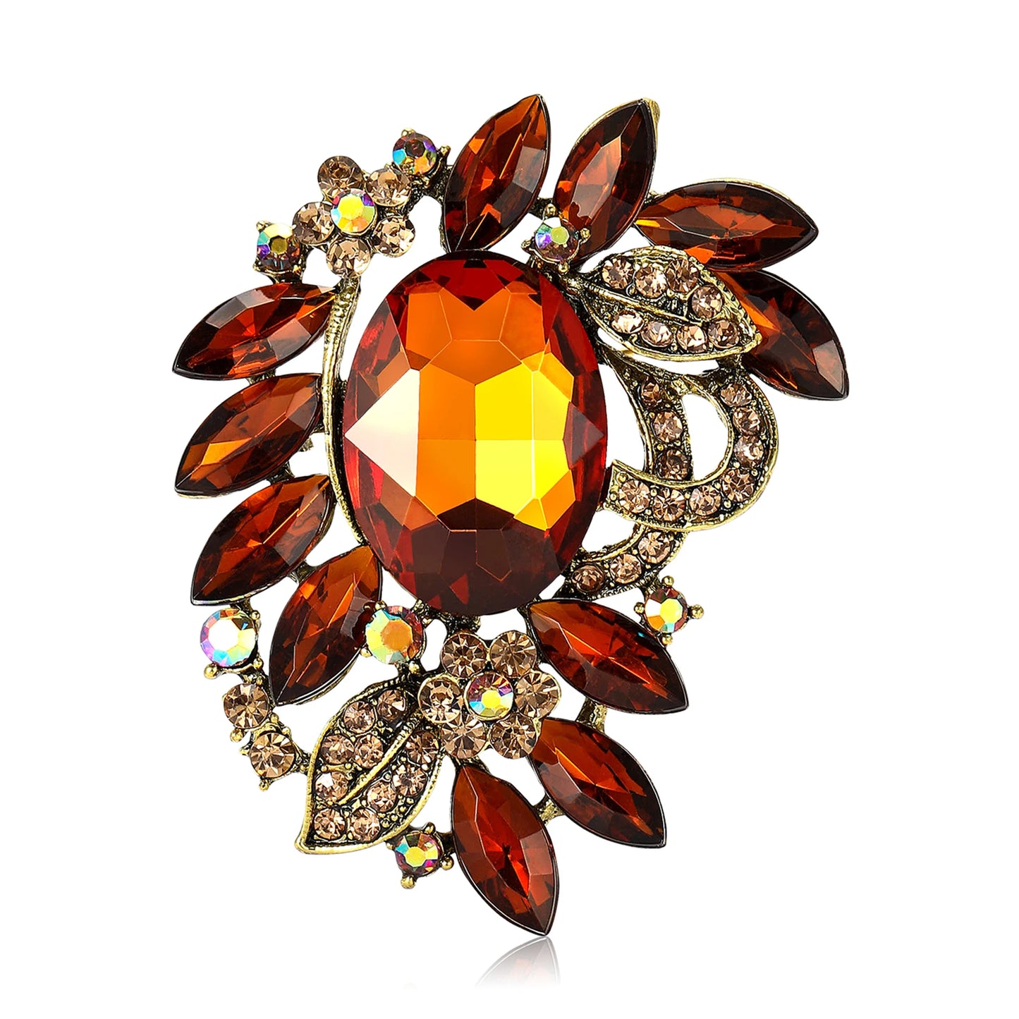 Beaut&Berry Luxury Crystal Glass Brooches for Women Rhinestone Pins Friends Party Gifts Banquet Jewellery Accessories
