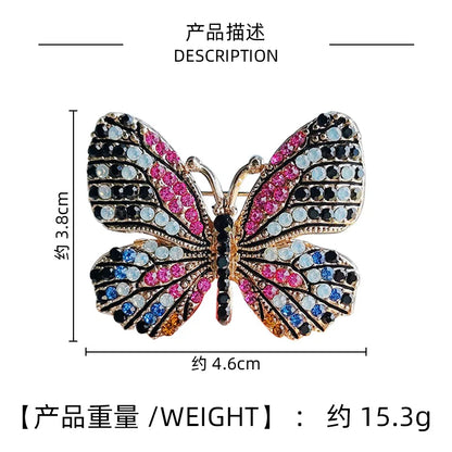 Classic Rhinestone Butterfly Brooches For Women Vintage Beauty Casual Brooch Pins Clothing Accessories Party Wedding Gifts