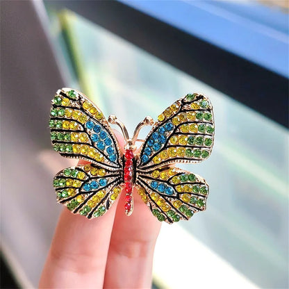 Classic Rhinestone Butterfly Brooches For Women Vintage Beauty Casual Brooch Pins Clothing Accessories Party Wedding Gifts