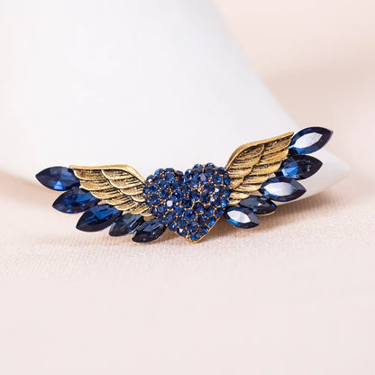 Sparkling Crystal Love Angel Wings Brooch Women's Luxury Dress Wedding Decorations Souvenir Gifts