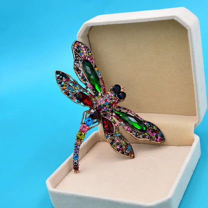 New Blue Dragonfly Bird Woman Brooch Pin Pendant Rhinestone Crystal Gifts