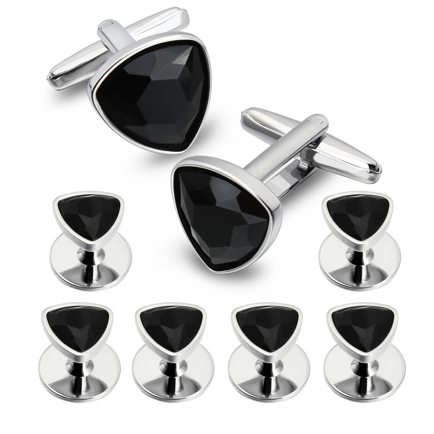 HAWSON Mens Cufflinks and Tuxedo Studs Set,luxury crystal cufflinks for Birthday Wedding Anniversary Jewelry or Accessories