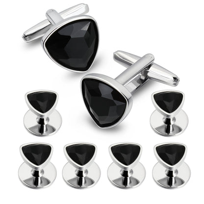 HAWSON Mens Cufflinks and Tuxedo Studs Set,luxury crystal cufflinks for Birthday Wedding Anniversary Jewelry or Accessories