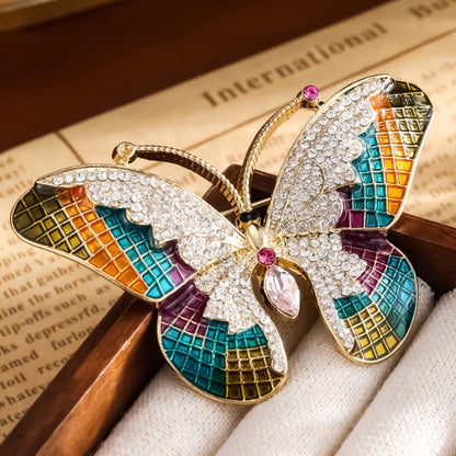 UILZ Colorful Butterfly Designer Zircon Brooch Women Shiny Crystal Lapel Pin Luxurious Clothing Jewelry Accessories