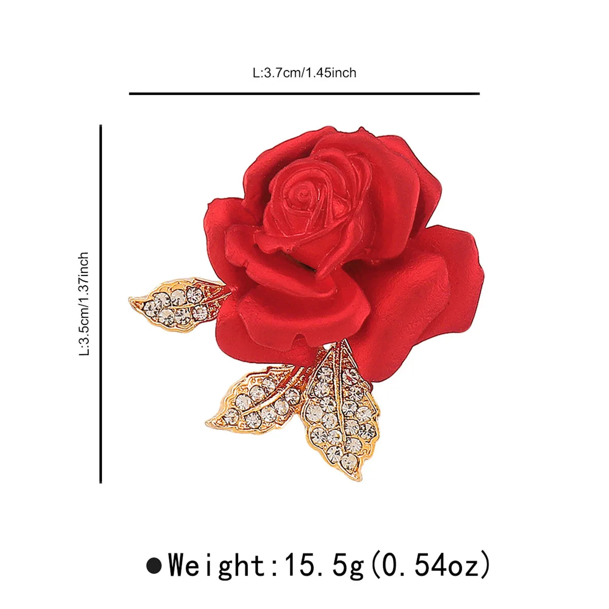 3PCS Red Rose Brooches For Women Elegant Flower Enamel Lapel Pin Fashion Design Valentine'S Day Gift