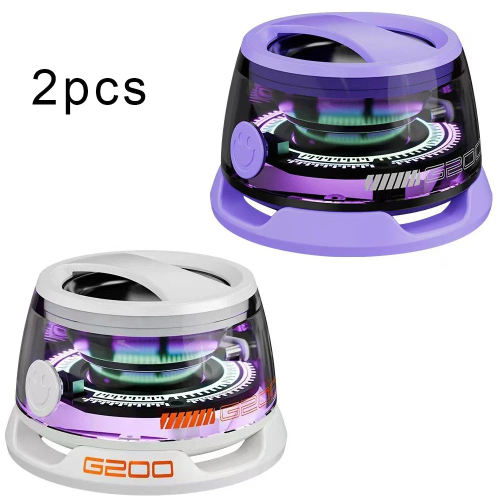 2 in1 Portable Bluetooth Speaker G200 RGB Lighting Magnetic Speaker BT5.3 Mini Sound Box Playback Phone Holder