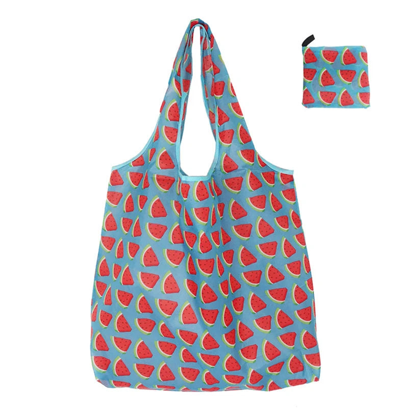 Shopping Bags Fashion Portable Various Prints and Large Capacity Convenient Nylon Easy to Fold Package Travel Essential