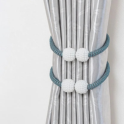 2pcs curtain tiebacks with magnetic buckles, curtain hanging ropes with magnets, a pair of curtain cord fasteners, versatile.