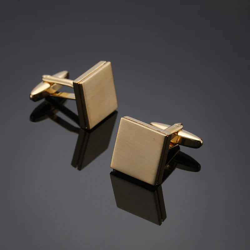 High end men's French shirt cufflinks Classic Square laser lattice wire drawing cuffs buttons business suit accessories jewelry