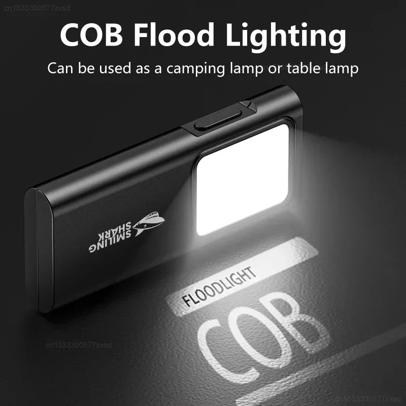 Mijia SMILING SHARK TIP065 Rechargeable Worklight COB Floodlight Pocket Flashlight with Clip Design Outdoor Camping Lamp Tools
