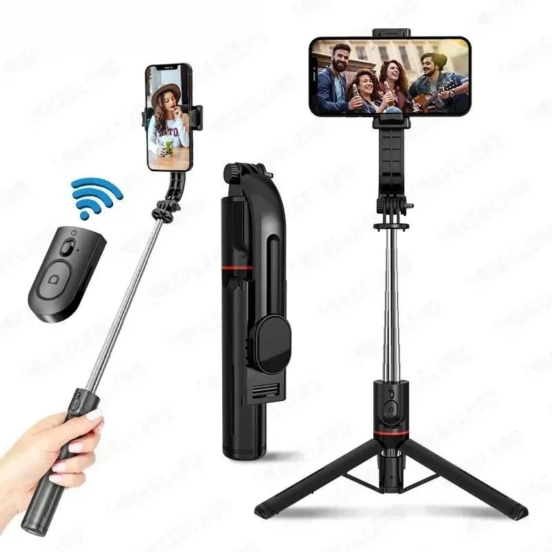 Wireless Selfie Stick for Smartphone 44 Inch Tripod with Bluetooth Remote Foldable Stand for Vlog Shooting Record