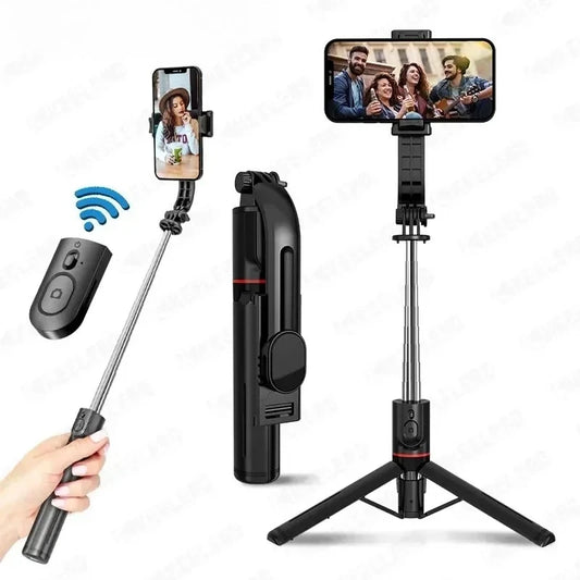 Wireless Selfie Stick for Smartphone 44 Inch Tripod with Bluetooth Remote Foldable Stand for Vlog Shooting Record