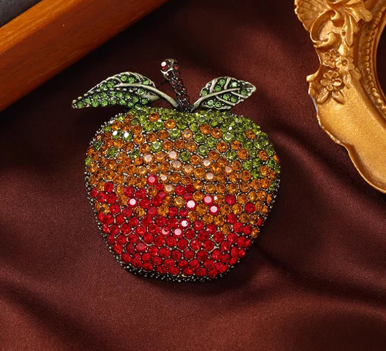 Elegant and Beautiful Watermelon Apple Durian Mulberry Fruit Design Brooch Pin for Men and Women Clothing Accessories