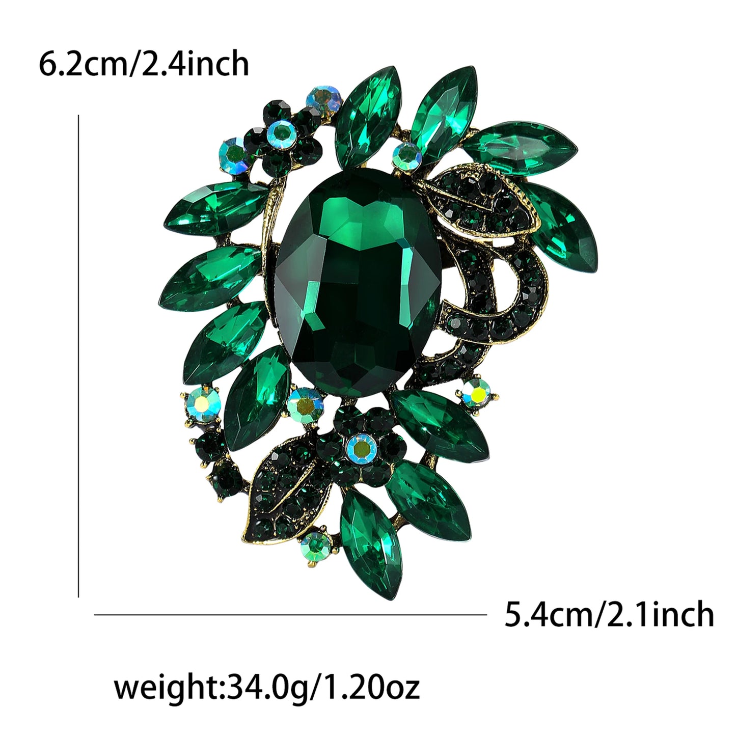 Beaut&Berry Luxury Crystal Glass Brooches for Women Rhinestone Pins Friends Party Gifts Banquet Jewellery Accessories