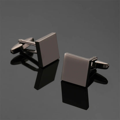 High end men's French shirt cufflinks Classic Square laser lattice wire drawing cuffs buttons business suit accessories jewelry
