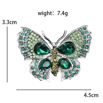Wuli&baby Lovely Shining Butterfly Brooches 4-color Alloy Rhinestone Insects Brooch For Women's Office Party Clothes Pins Gifts