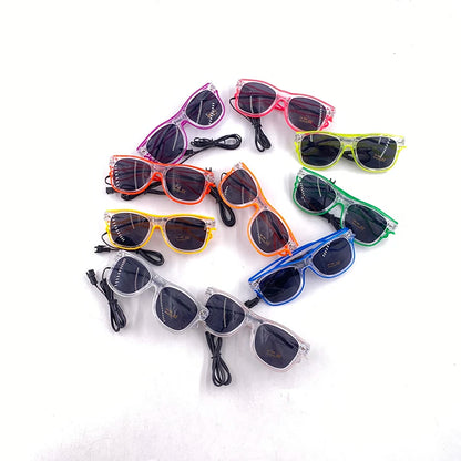 Light Up Led Glasses Neon Party Luminous Glasses EL Wire Glowing Sunglasses Novelty Gift for Adult Glow Bright Light Supplies