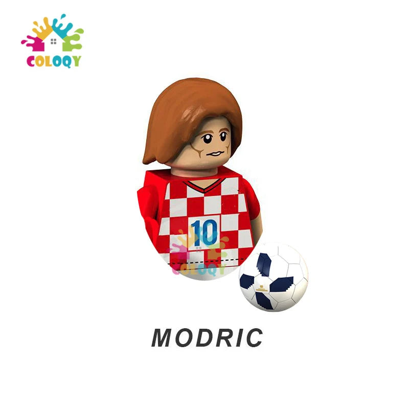 Kids Toys World Famous Football Stars Building Blocks Sport Player Mini Action Figures Golden Cup Toys For Boys Birthdays Gifts