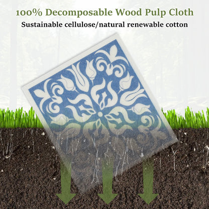 6/12Pcs Swedish Dishcloths Reusable Kitchen Dish Towels Absorbent Dish Rags Biodegradable Soft Cellulose Sponge Washing Cloths