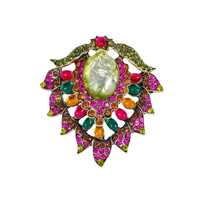 Baroque Court Heavy Duty Rhinestone Flower Design Women's Men's Brooch，Wedding Party Jewelry DressPins, HolidayPartyCouplesGifts