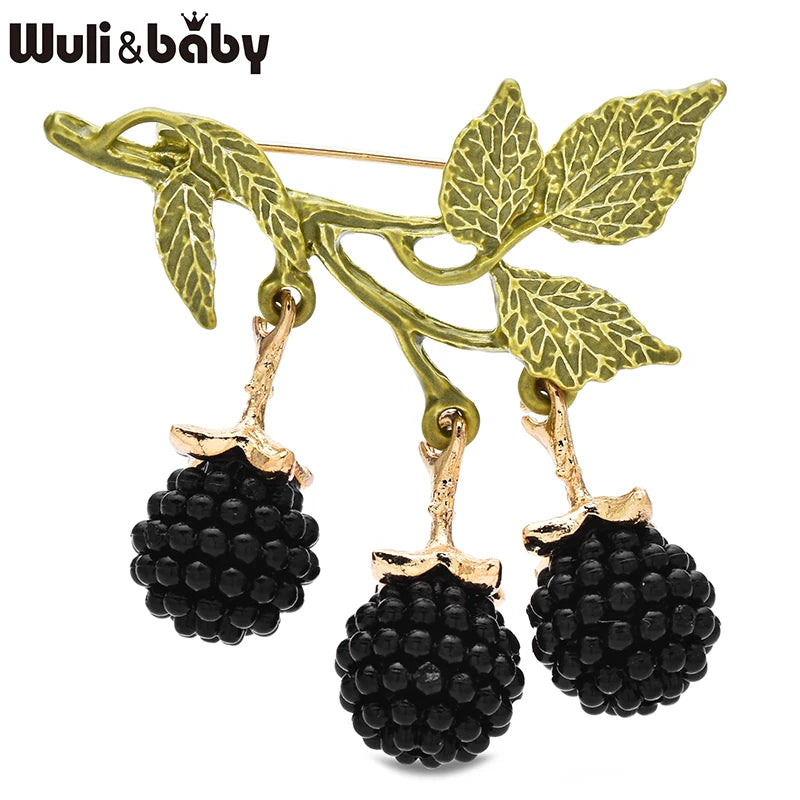 Wuli&baby Lovely Enamel Fruits Brooches For Women Unisex 2-color Plants Casual Party Clothes Brooch Pins Gifts