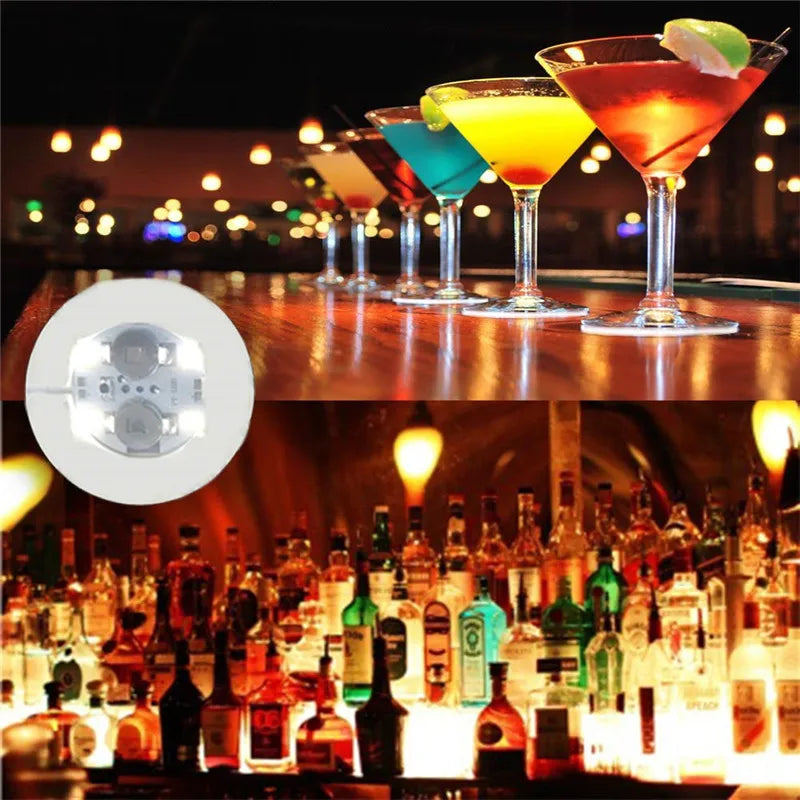 1/10/50pcs Luminous Coaster LED Bar Drinks Cup Pad Wine Liquor Bottles Coaster Atmosphere Light Cup Sticker Light-emitting Prop