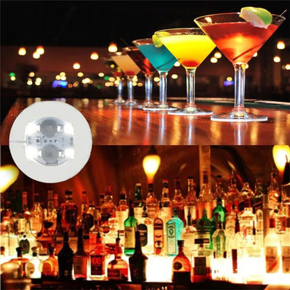 1/10/50pcs Luminous Coaster LED Bar Drinks Cup Pad Wine Liquor Bottles Coaster Atmosphere Light Cup Sticker Light-emitting Prop