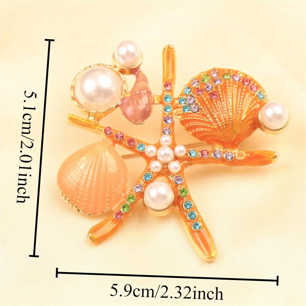 Baroque Luxury Beautiful Starfish Design Brooch for Men and Women, Jewelry Accessories, Wedding HolidayPartyCouple'sSurpriseGift