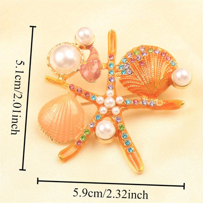 Baroque Luxury Beautiful Starfish Design Brooch for Men and Women, Jewelry Accessories, Wedding HolidayPartyCouple'sSurpriseGift