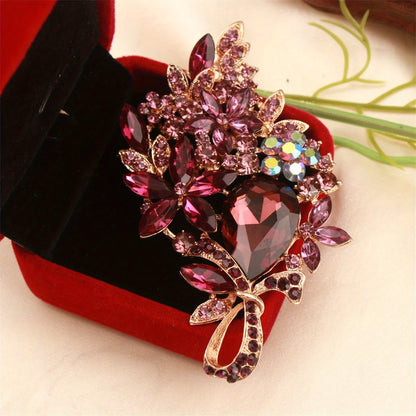 Baroque Luxury Openwork Floral Design Brooch for Men and Women, JewelryAccessories, Wedding,Holiday,Party, Couple's SurpriseGift
