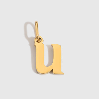 eManco Stainless Steel Cut 26 Letters Charm DIY Women's Necklace Bracelet Jewelry Making Factory Direct Sales
