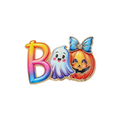 Halloween Sugar Skull Enamel Brooch Gothic Skeleton Pin Pumpkin Ghost Cat Badge for Coat Bag Day of The Dead Jewelry Party Gift
