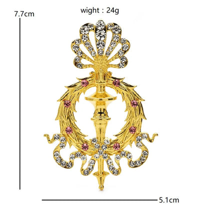 Wuli&baby Crown Snakes Wand Brooches For Women Men 2-color Rhinestone Sword Party Casual Brooch Pins Gifts