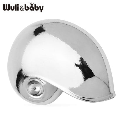 Wuli&baby Alloy Shell Shape Brooches For Women Unisex 2-color Simple Easy-match Office Casual Brooch Pins Gifts