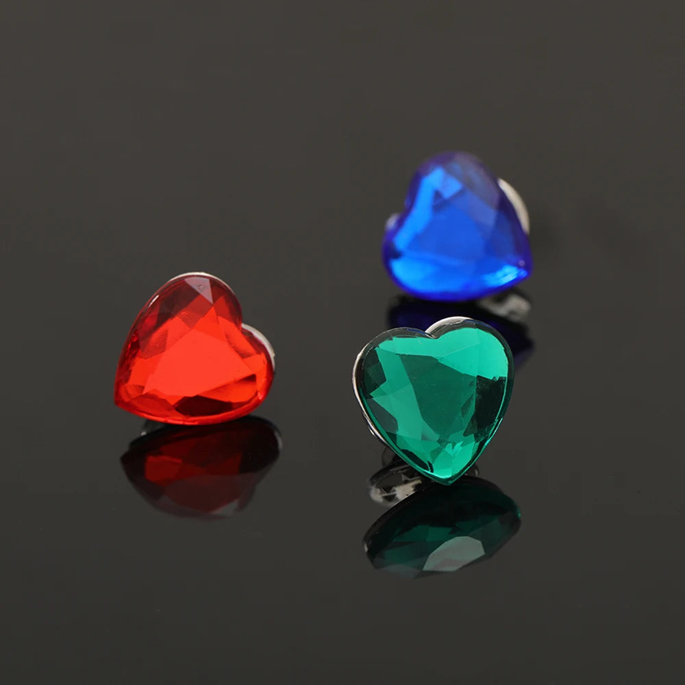 Wholesale Romantic Heart of the Ocean Brooches Blue Red Green Resin Crystal Pins For Women Girls Coat Blouse Bag Jewelry Gift