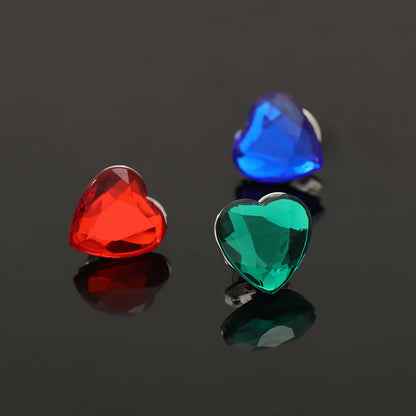 Wholesale Romantic Heart of the Ocean Brooches Blue Red Green Resin Crystal Pins For Women Girls Coat Blouse Bag Jewelry Gift
