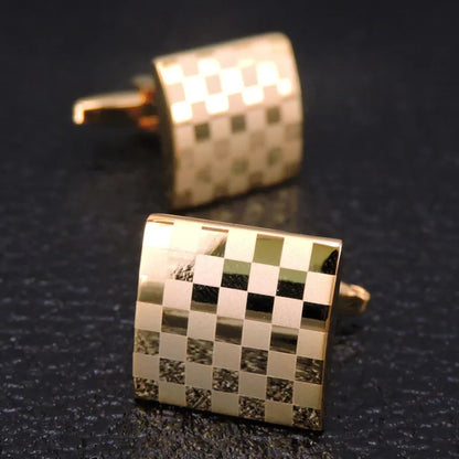 Cufflinks Man Luxury French Cufflinks Button Laser Enamel Gold Silvery Cuffs Retro Metal Buckles For Mens Shirts Tuxedo Studs