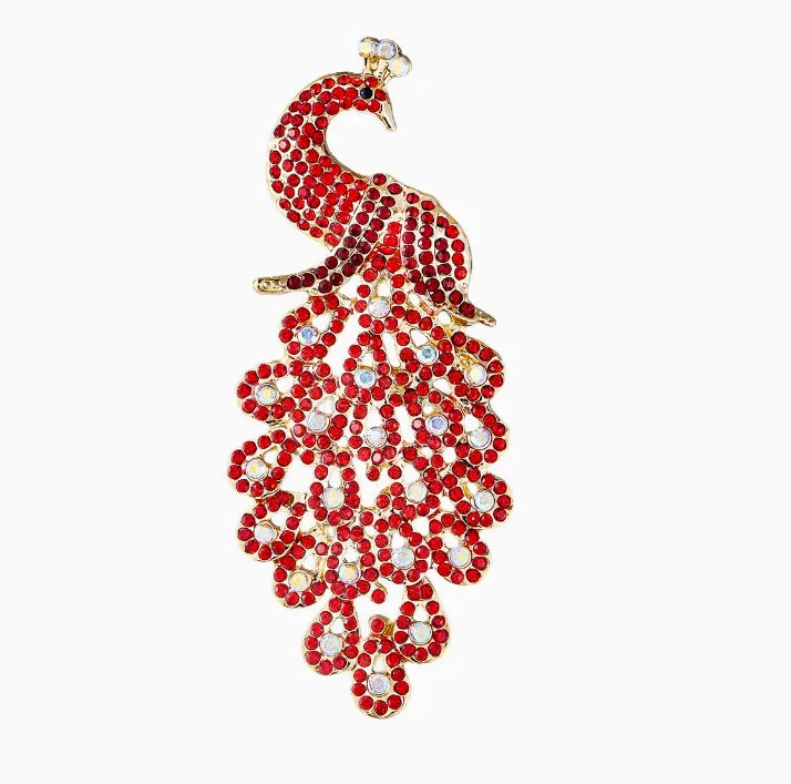 Exquisite Colorful Peacock Rhinestone Brooch Animal Lapel Pin Suit Coat Dress Fashion Jewelry Accessories Gifts