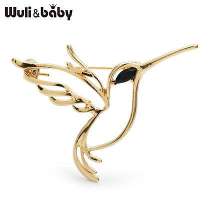 Wuli&baby Lovely Metal Bird Brooches For Women Unisex All-match Birds Animal Party Casual Brooch Pin Gifts