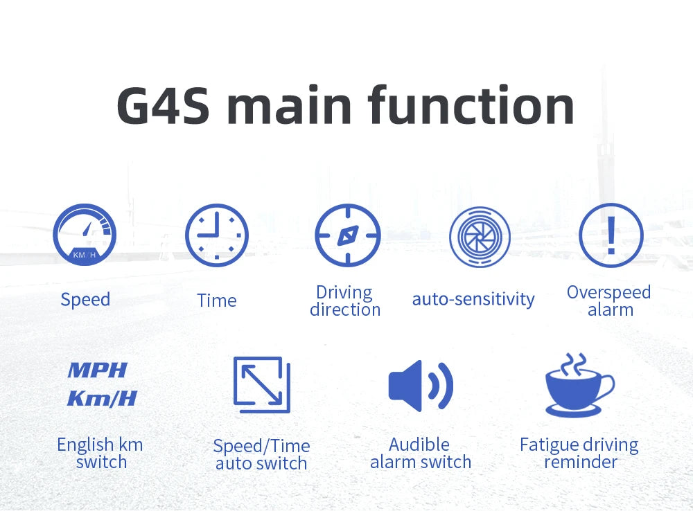 Universal Car Mini HUD G4S GPS Head Up Display Auto Digital KMH/MPH Speedometer Black / Green Font Speed Board  Projection