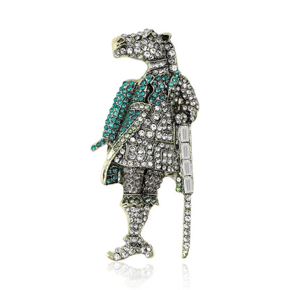 Beaut&Berry Luxury Rhinestone Horse Brooches for Women Unisex Knight Pins Friends Party Gifts Banquet Jewellery Accessories