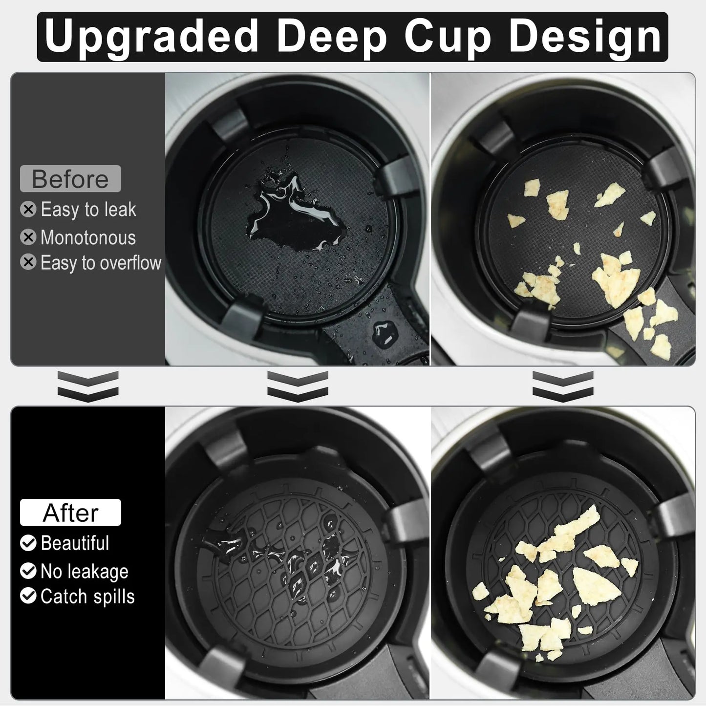 2/4pcs Car Cup Holder Coaster Silicone Cup Holder Insert Universal Non-Slip Cup Holders Car Accessories Interior Silent Cup Pad