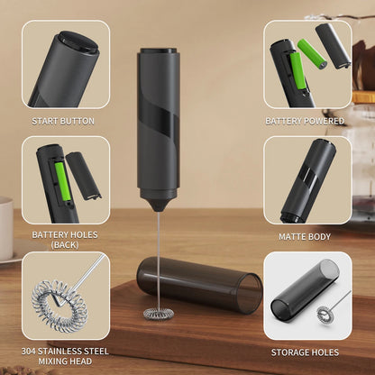 Kitchen Powerful Stirrer Milk Frother Handheld Foam Maker for Lattes,Whisk Drink Mixer for Coffee Electric Egg Beater